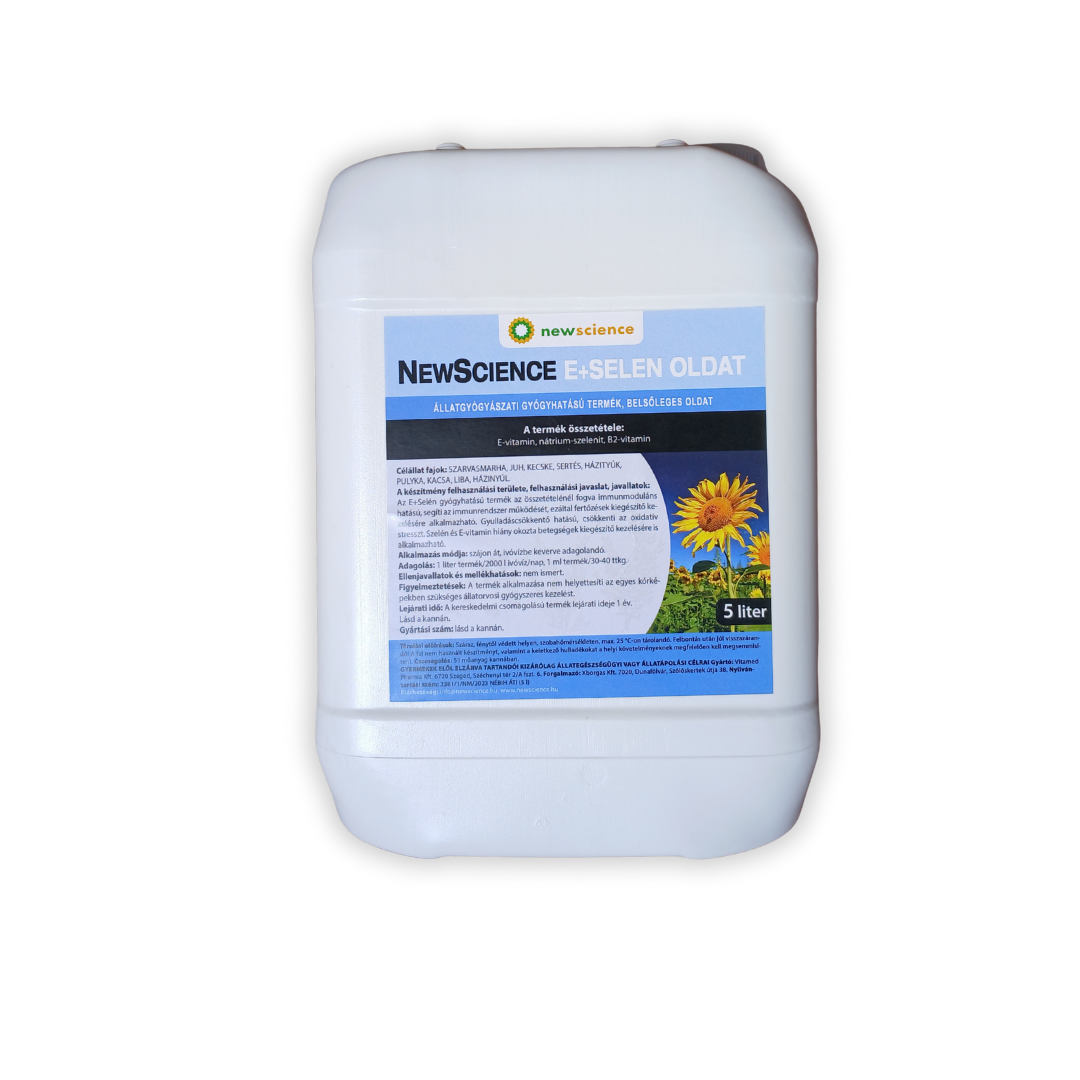 NEW SCIENCE E+SELEN -állatgyógyászati gyógyhatású termék, belsődleges oldat